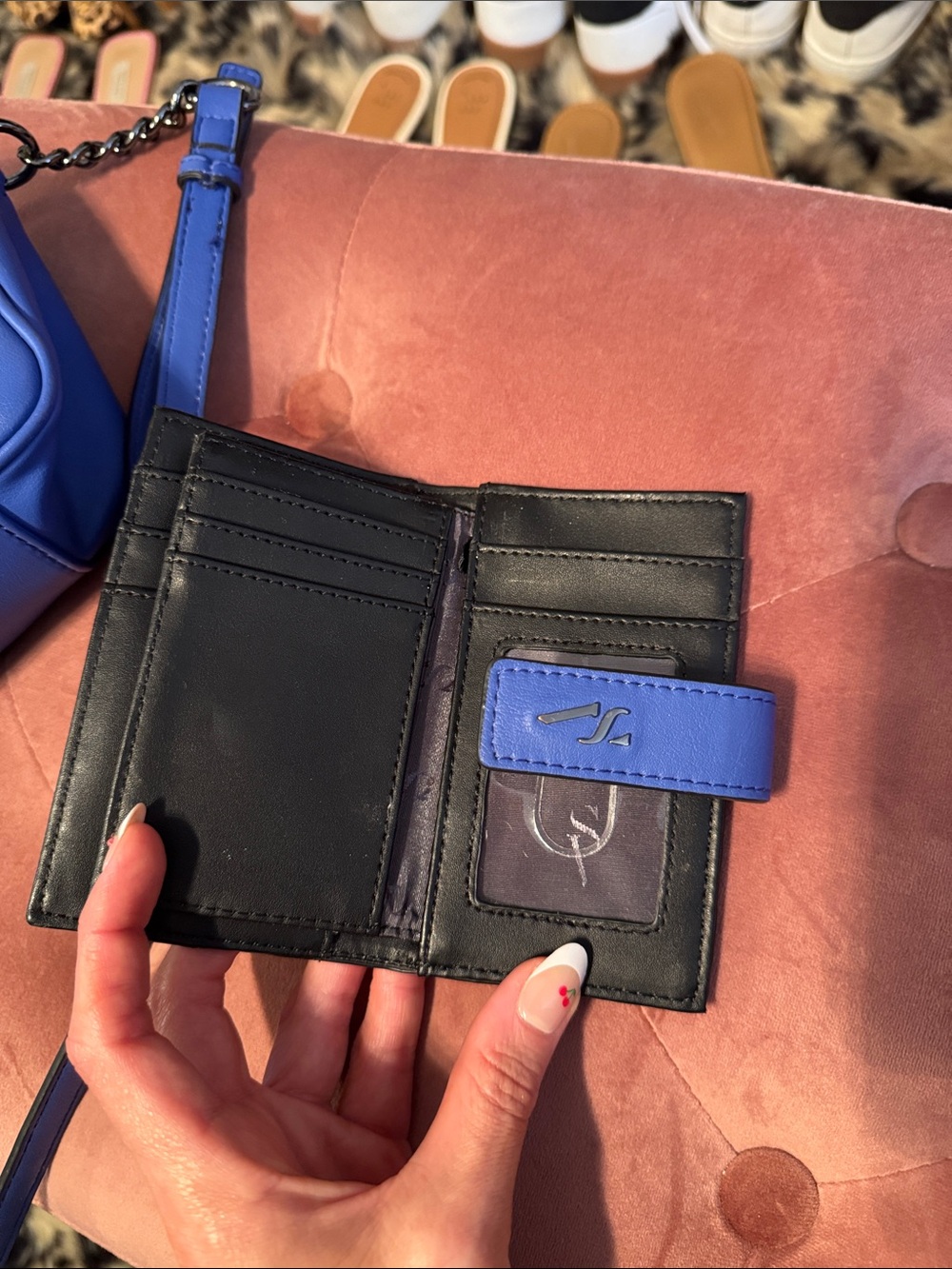 Vera wang Blue Leather Crossbody Bag - Picture 5 of 5